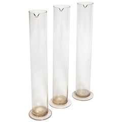 Used Set of Three Laboratory Glass Pouring Measures, 19th Century