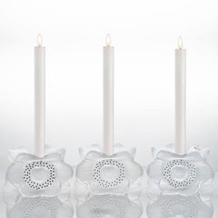 Set di tre portacandele Lalique Anemones, 1975