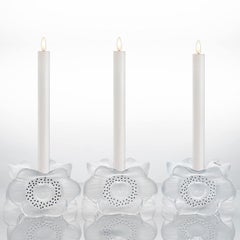 Set of Three Lalique Anemones Candle Holders, 1975