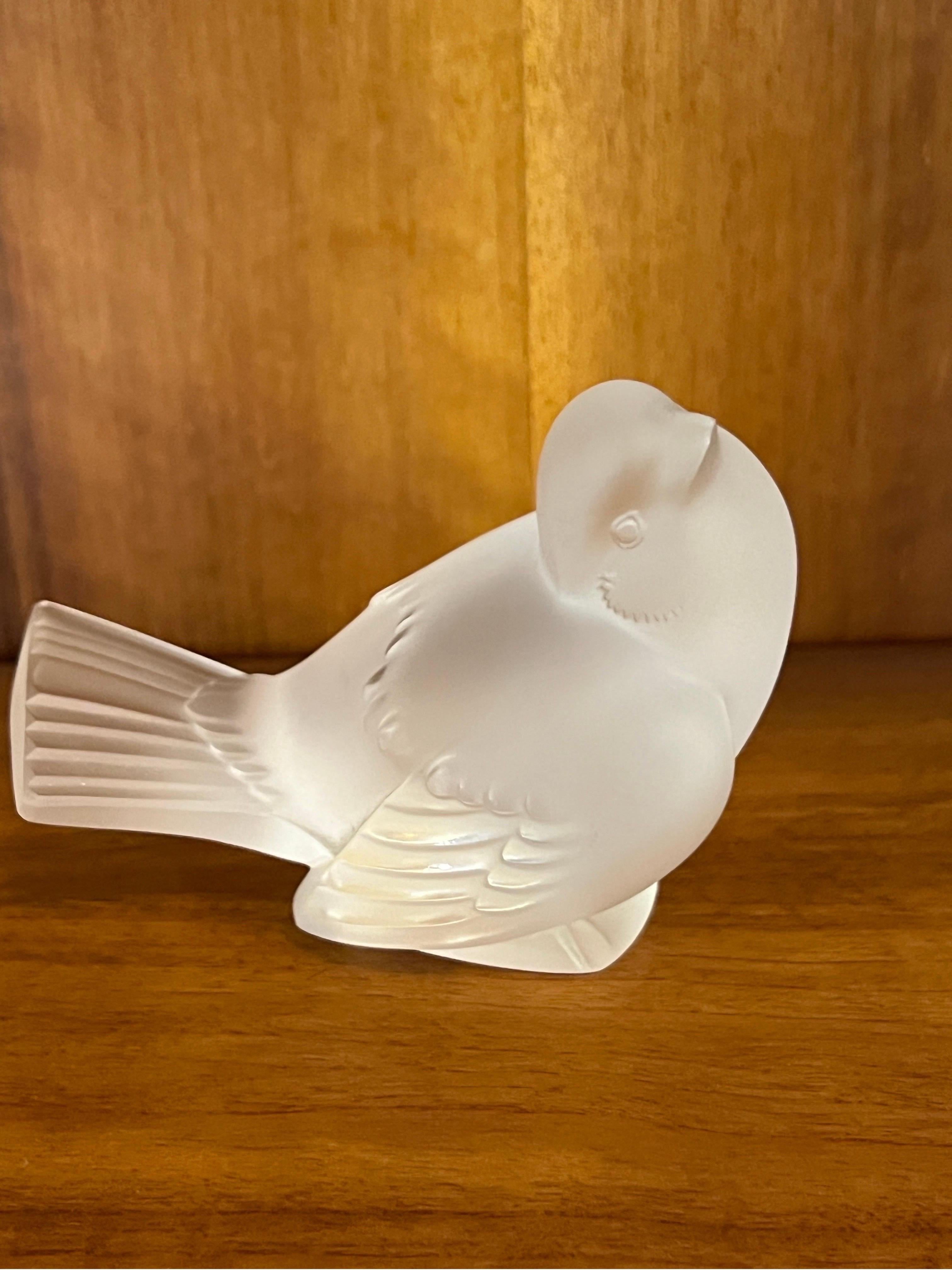 Set of Three Lalique Sculputes Sparrow Butterfly and Perfume Bottle 1950s For Sale 6