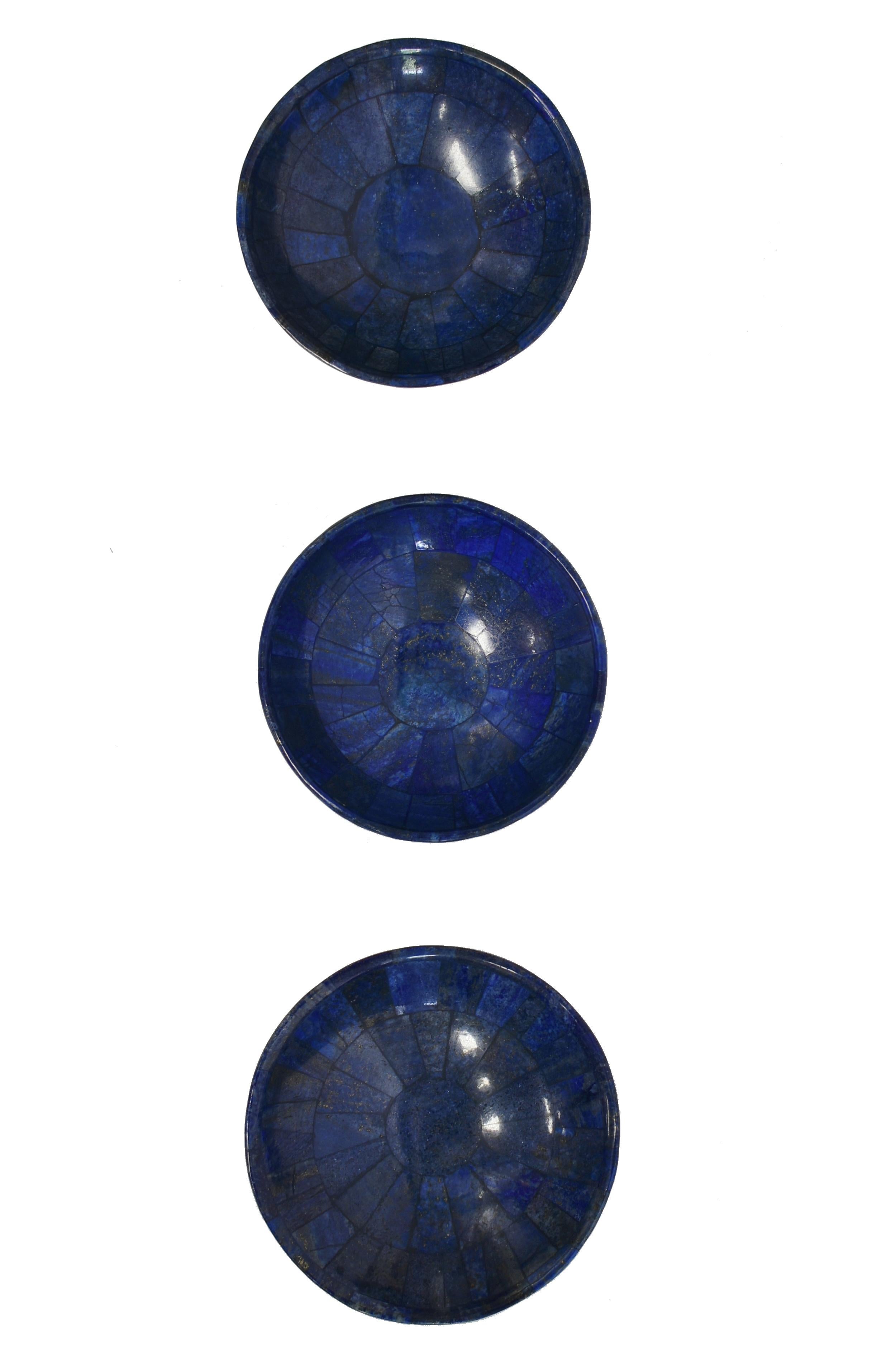 Set of Three Lapis Lazuli Bowls 11