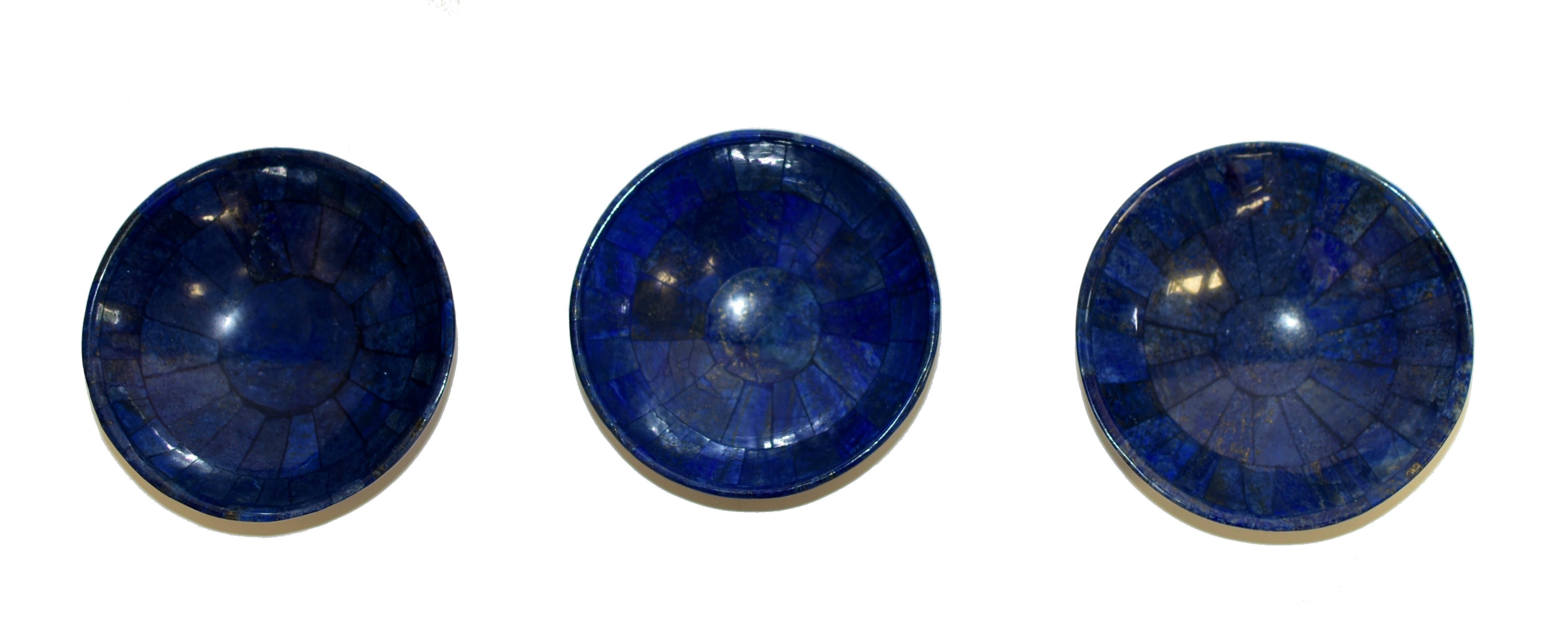 Set of Three Lapis Lazuli Bowls 12