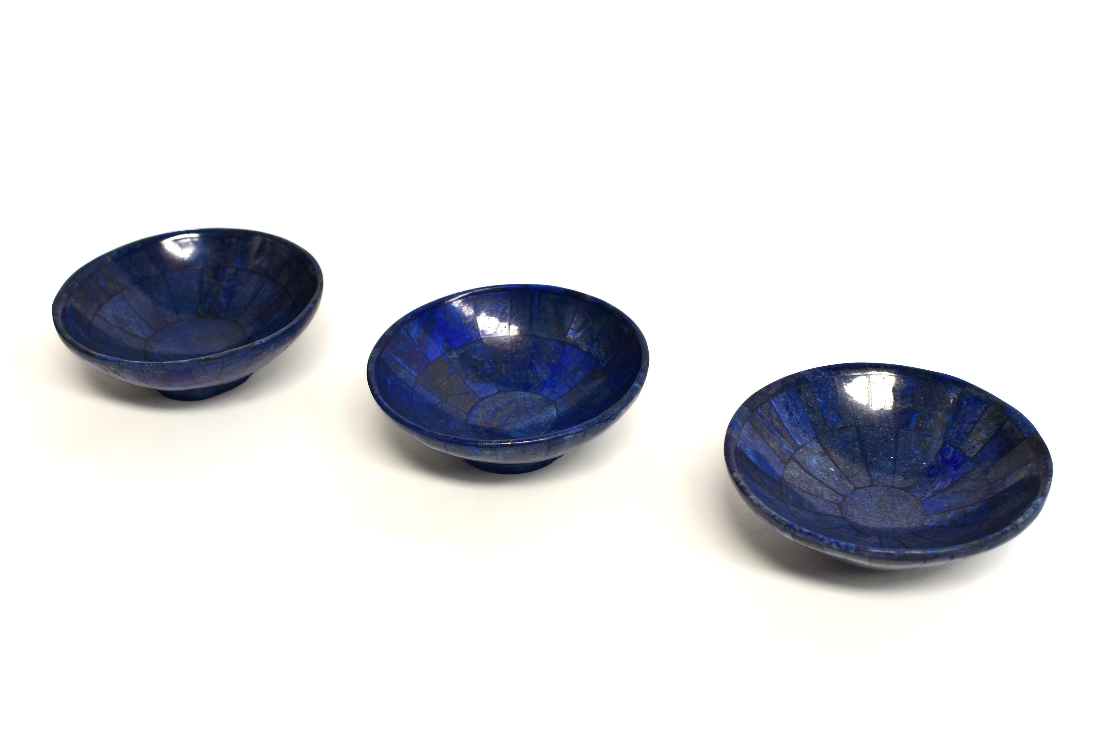 Set of Three Lapis Lazuli Bowls 13