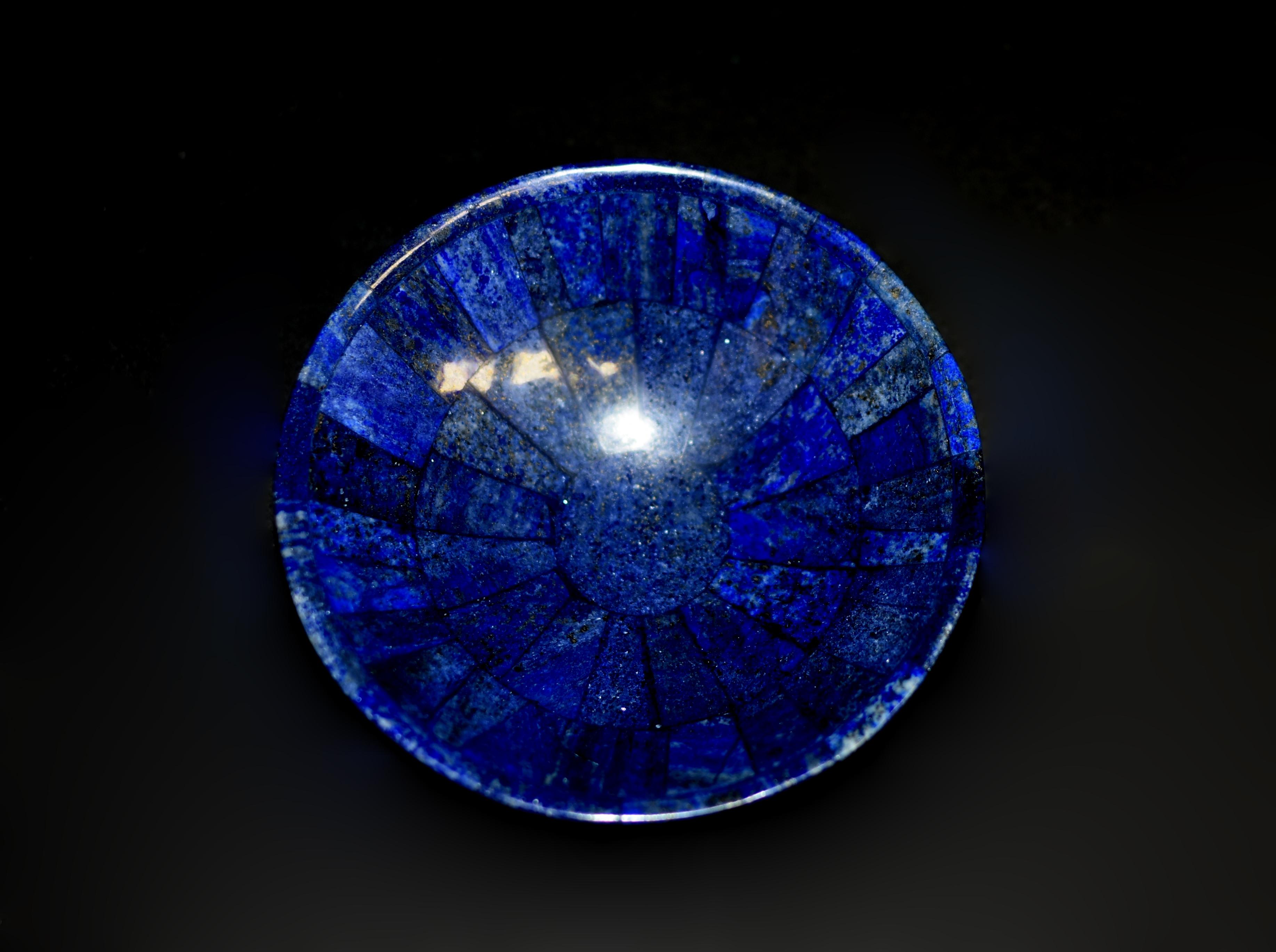 Contemporary Set of Three Lapis Lazuli Bowls