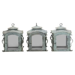 Antique Set of Three Large 19th Century French Lanterns