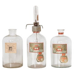 Vintage Set of Three Large Boldoot Perfume Filling Bottles from 1954