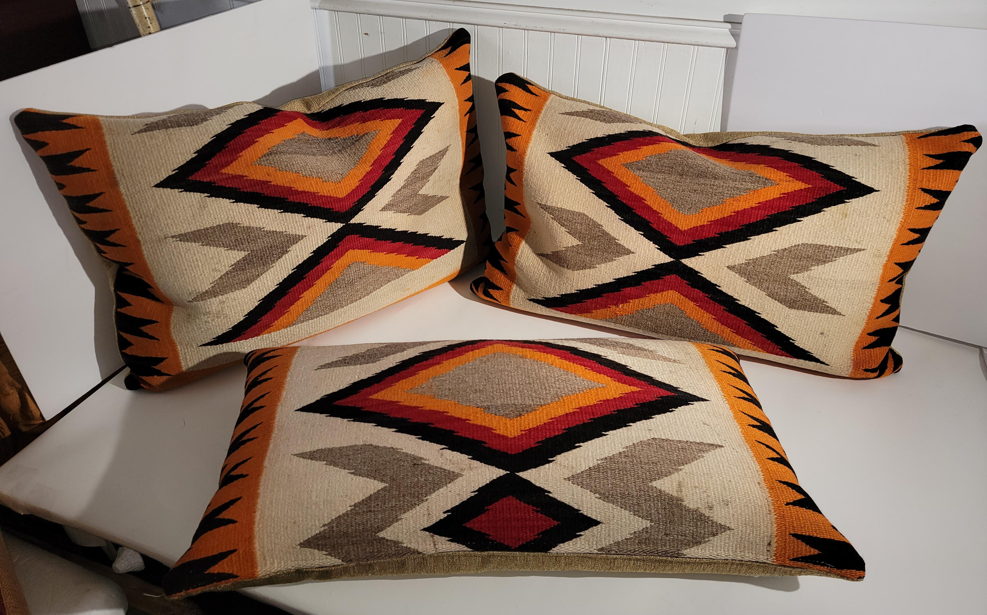 Mid-20th Century Set of Three Large Eye Dazzler Pillows For Sale