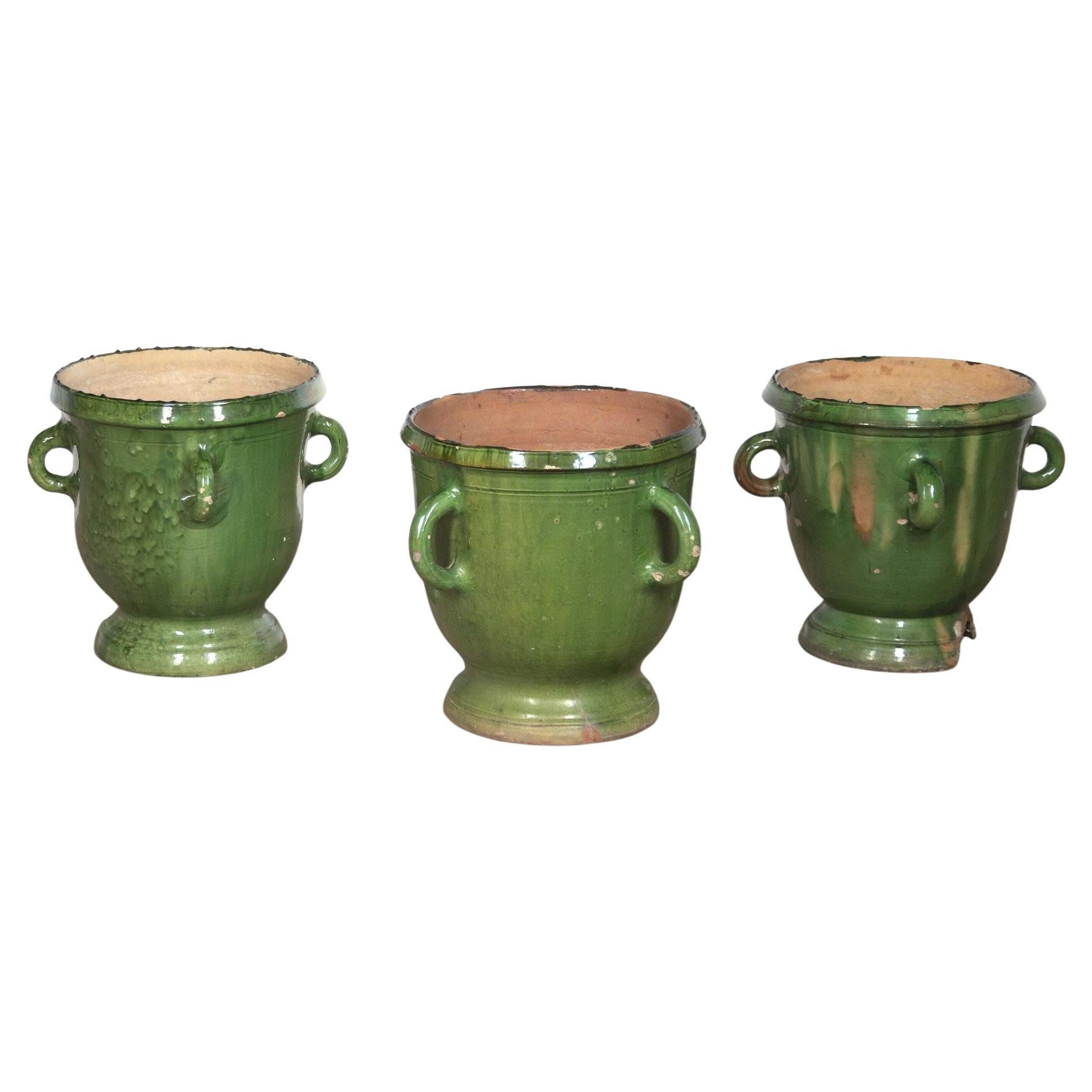 Set of Three Large French Castelnaudary Planters