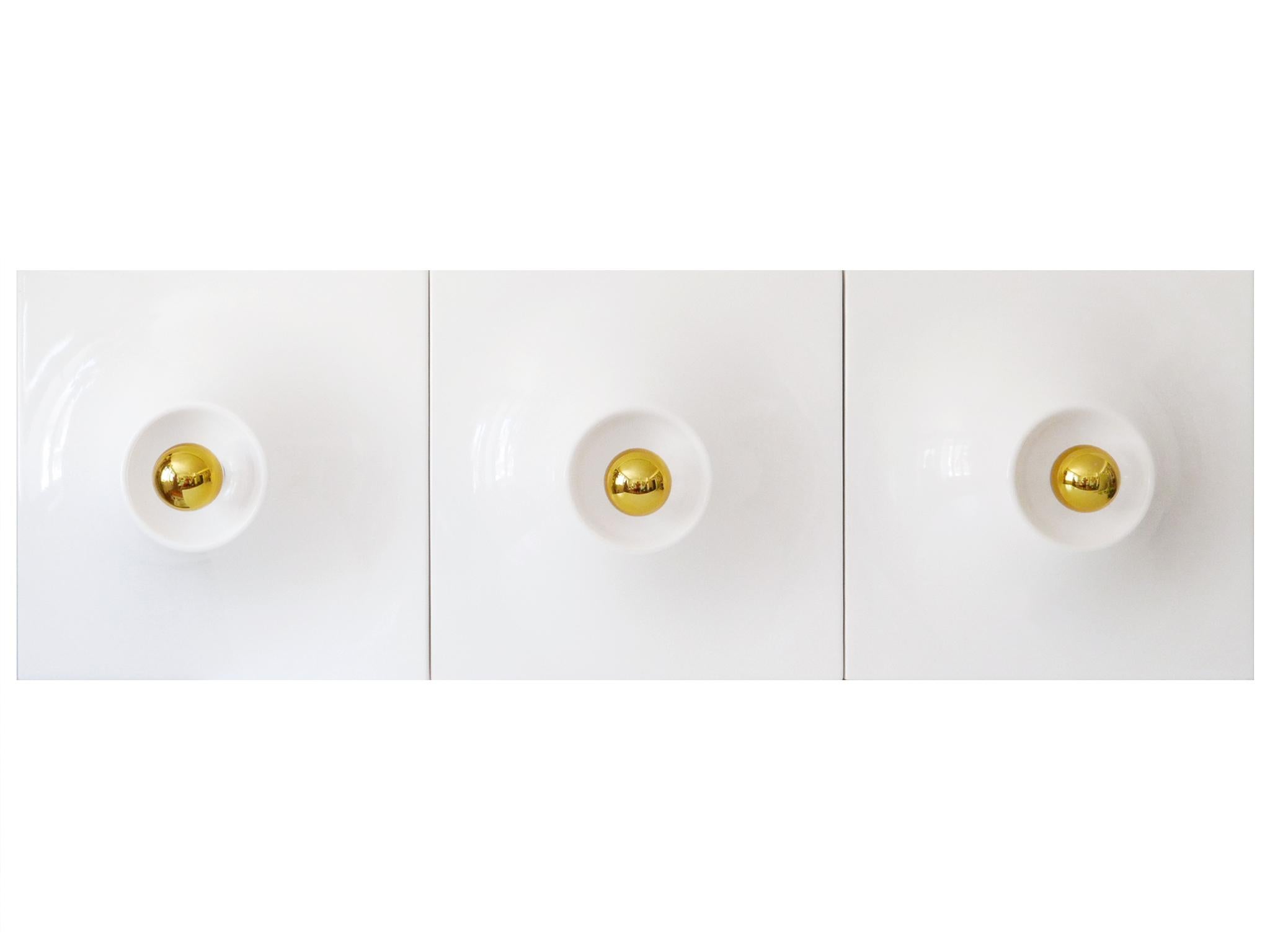 German Set of Three Large Mid-Century Modern Fiberglass Sconces or Wall Lamps 1970s For Sale