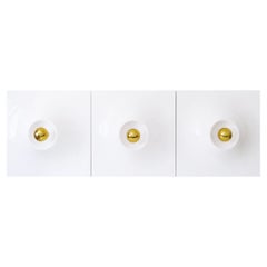 Juego de tres grandes apliques o lámparas de pared de fibra de vidrio modernos de mediados de siglo 1970