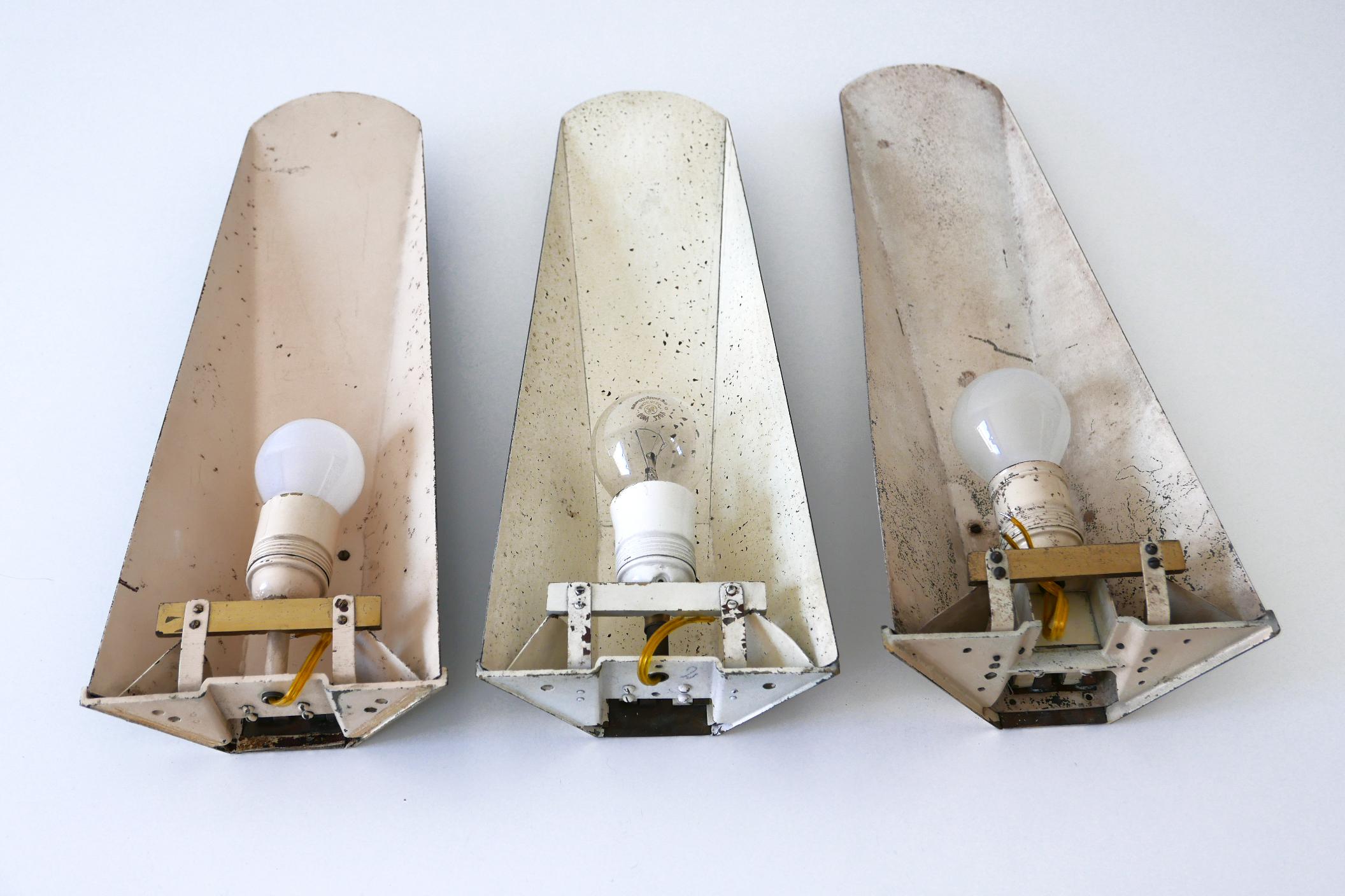 Set of Three Large Mid-Century Modern Wall Lamps or Sconces, 1950s, Germany For Sale 10