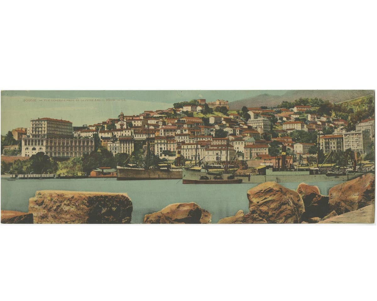 Set of Three Large Panoramic Vintage Postcards of Algeria and Lugano