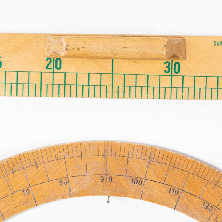 Set of Three Large Semi Cicular Stationery Oversize Protractors For