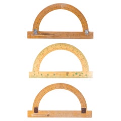 Set of Three Large Semi Cicular Stationery Oversize Protractors