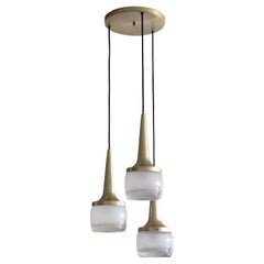 Conjunto de tres grandes lámparas colgantes de báculo, 1960