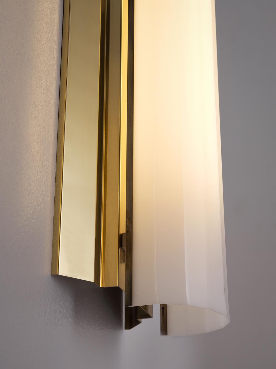 Late 20th Century Set of Three Large Swedish Wall Lights in Brass