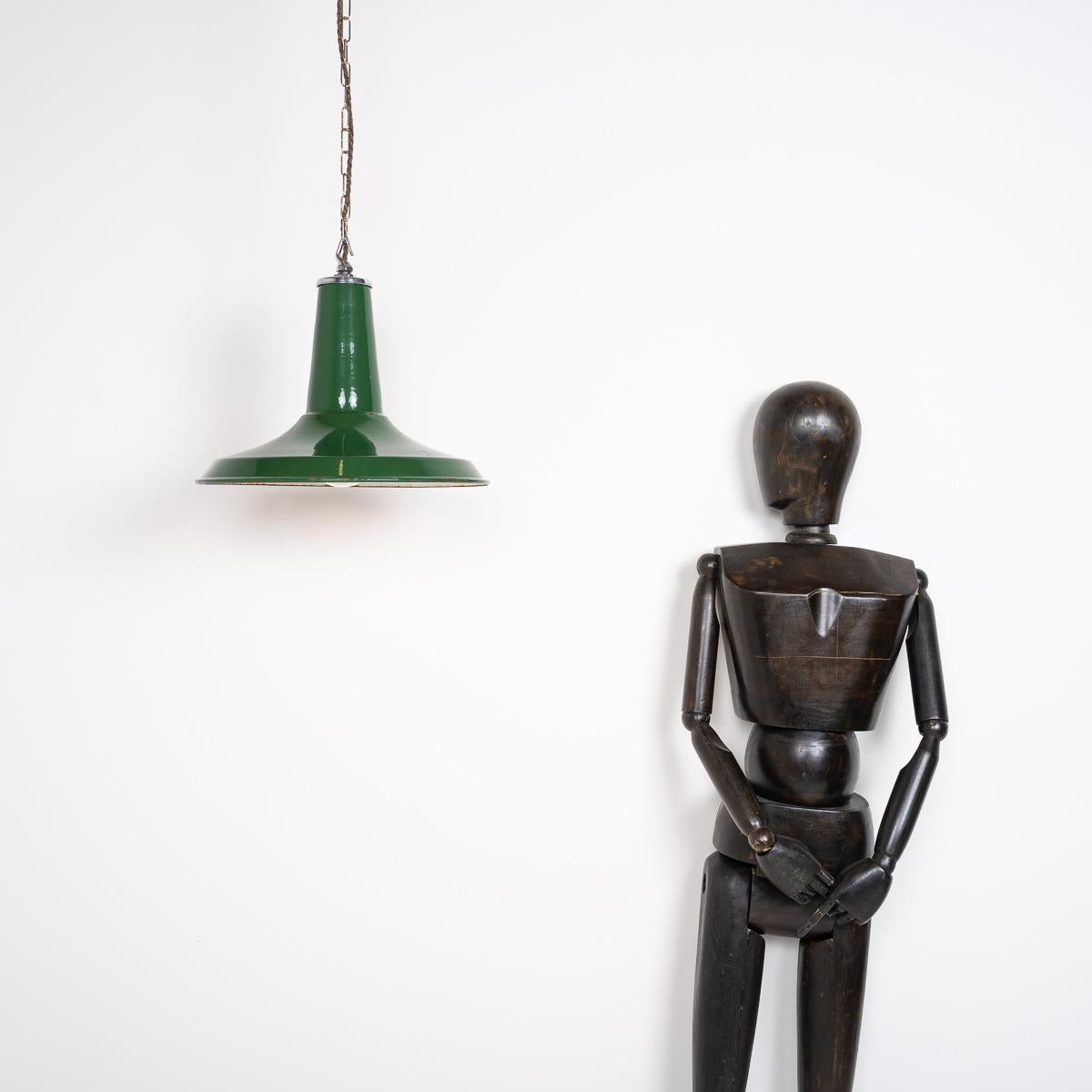 Reclaimed Green Enamel Industrial Lights by F W Thorpe Ltd

Sold as a set of three

Salvaged industrial factory pendants in a wonderful form and colour manufactured in Great Britain circa 1950 by Thorlux.

Hard to believe these were designed and