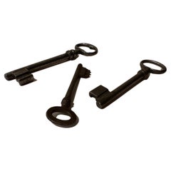 Set of Three Large Vintage Skeleton Keys