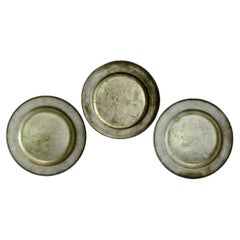 Set of Three Late 18th-century European Pewter Dinner Plates