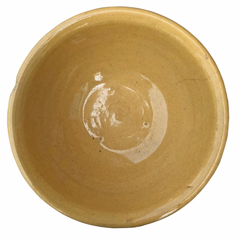 Set of Three Late 19th Century Yellow Ware Mixing Bowls at 1stDibs