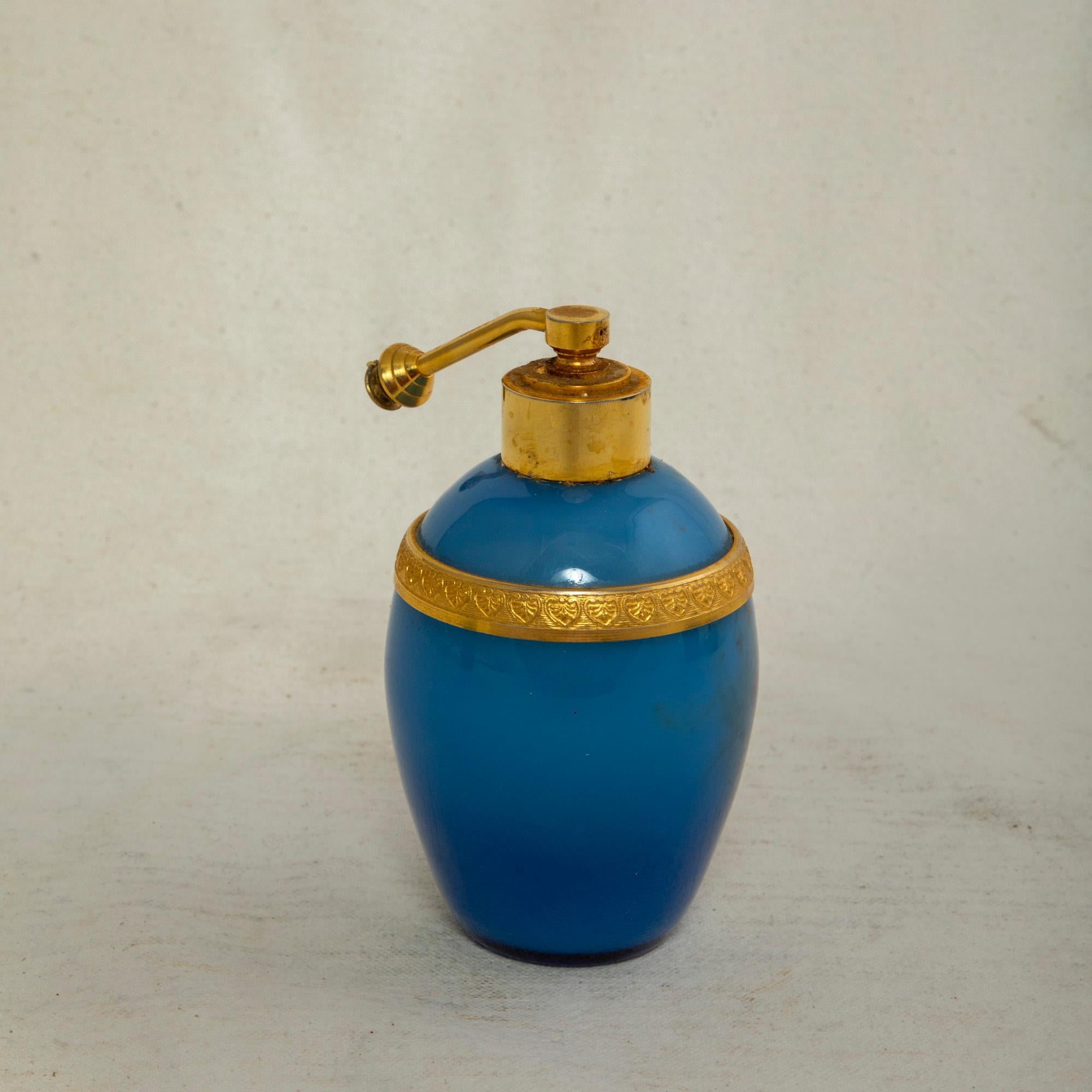 Set of Three Late 19th Century French Blue Opaline Vanity Bottles, Gilt Bronze 7