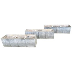 Set of Three Lead Garden Planters