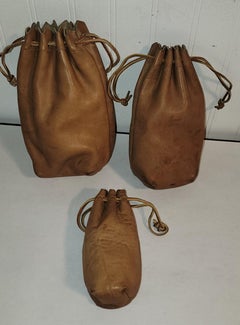 Set of Three Leather Pouches /Bags