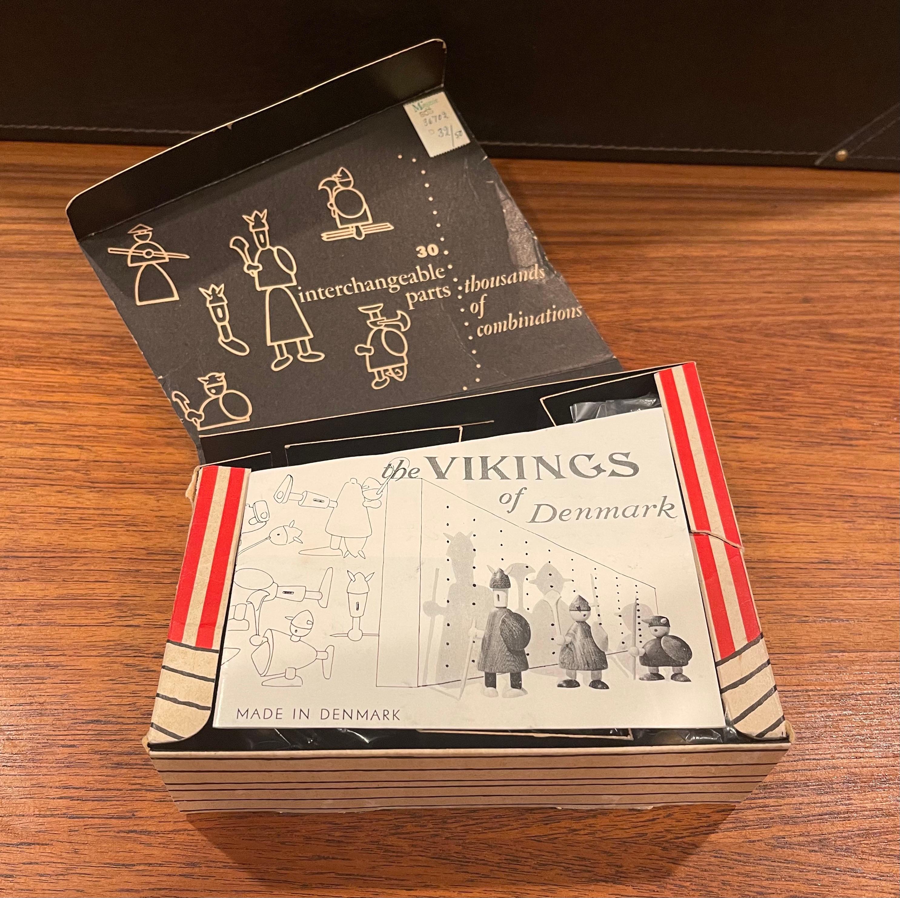 Scandinavian Modern Set of Three Like New Mid-Century Danish Vikings Figures w/ Box by Jacob Jensen