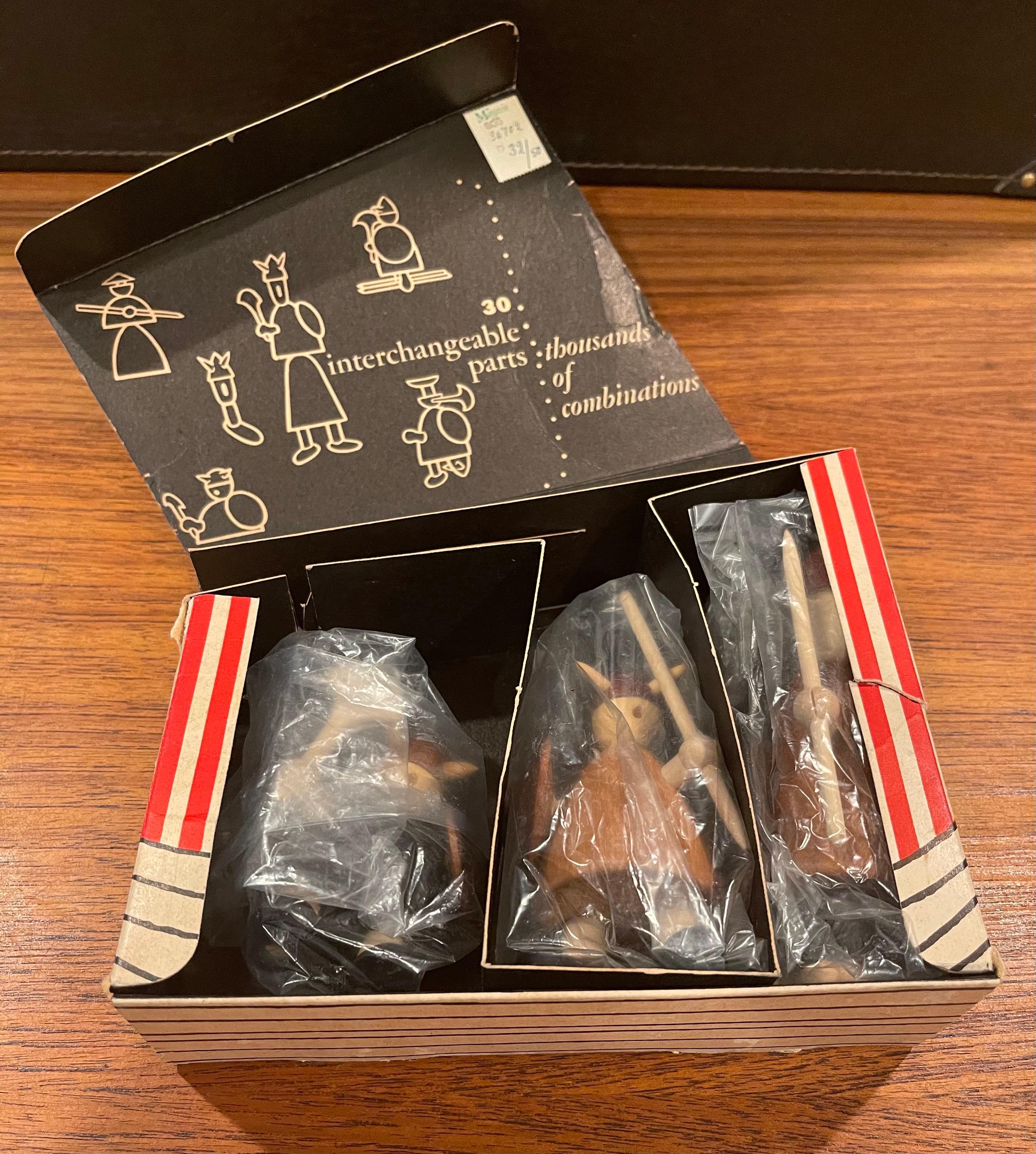 Set of Three Like New Mid-Century Danish Vikings Figures w/ Box by Jacob Jensen In Good Condition In San Diego, CA