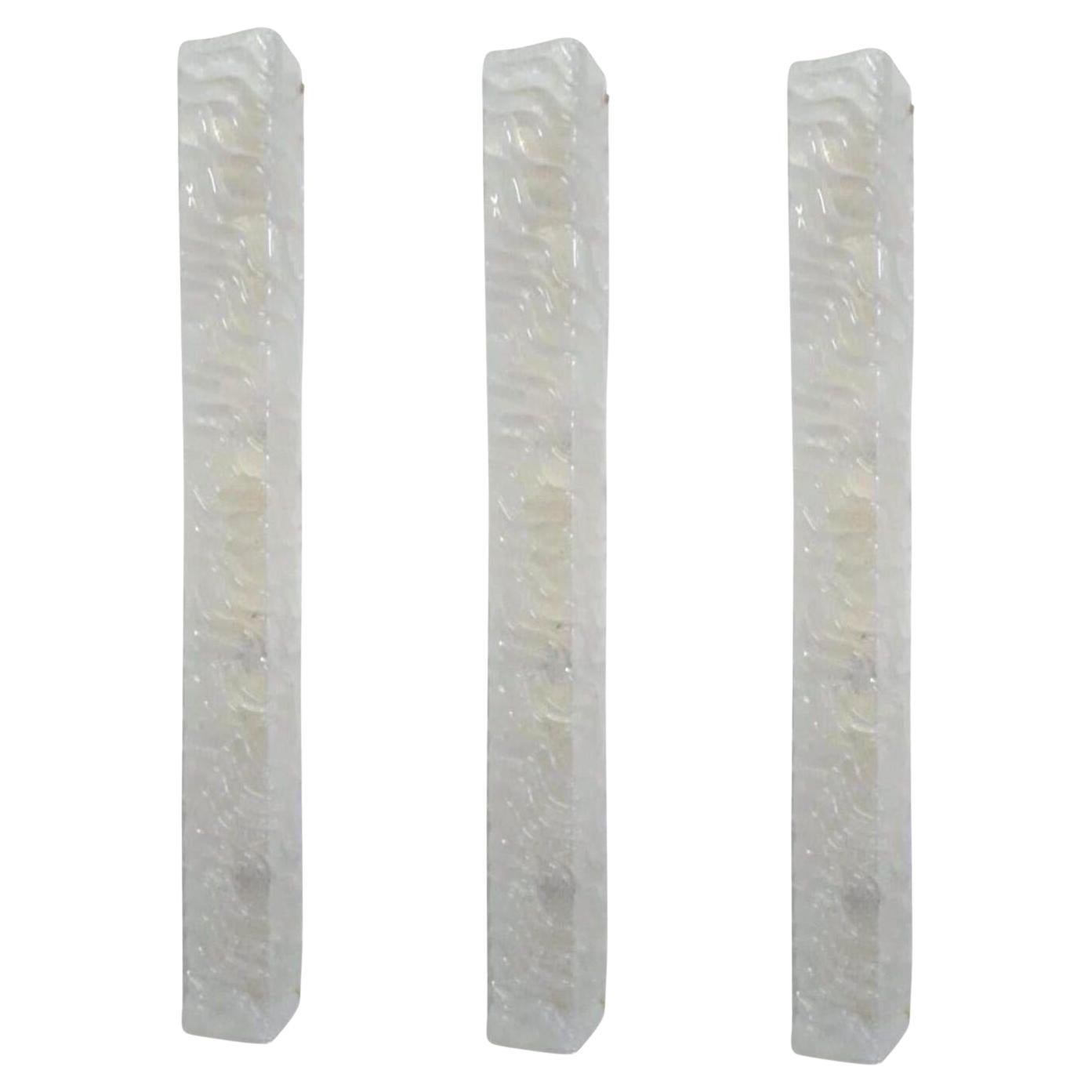 Set of Three Long Rectangular Canale Sconces by Barovier e Toso. Italy, 1960's. en vente