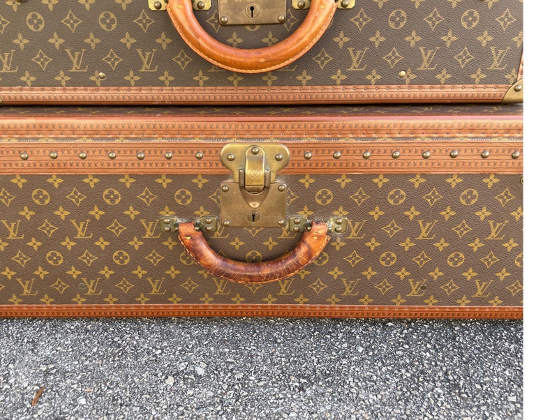 Set of Three Louis Vuitton Luggage Suitcases Well Worn Display Prop - Ruby  Lane