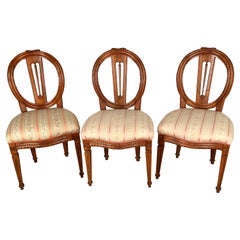 Ensemble de trois chaises Louis XVI, 1780-1800