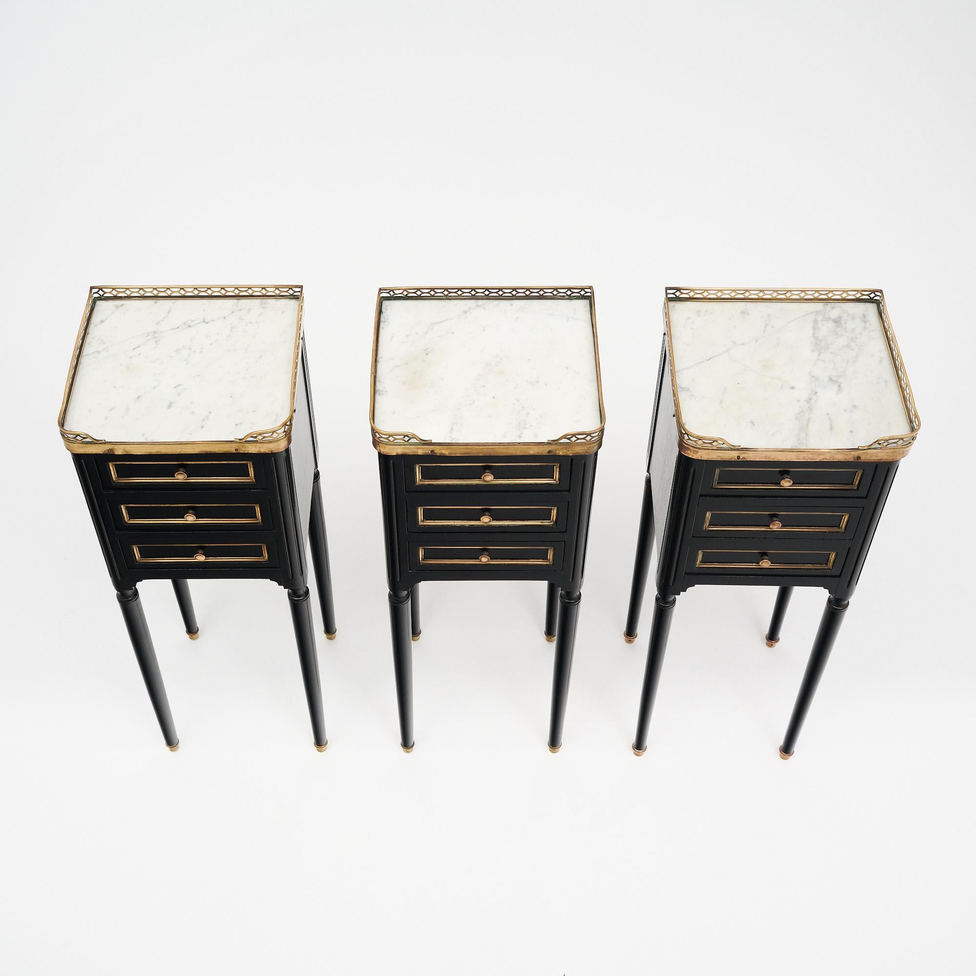 Set of Three Louis XVI French Side Tables In Good Condition In Austin, TX