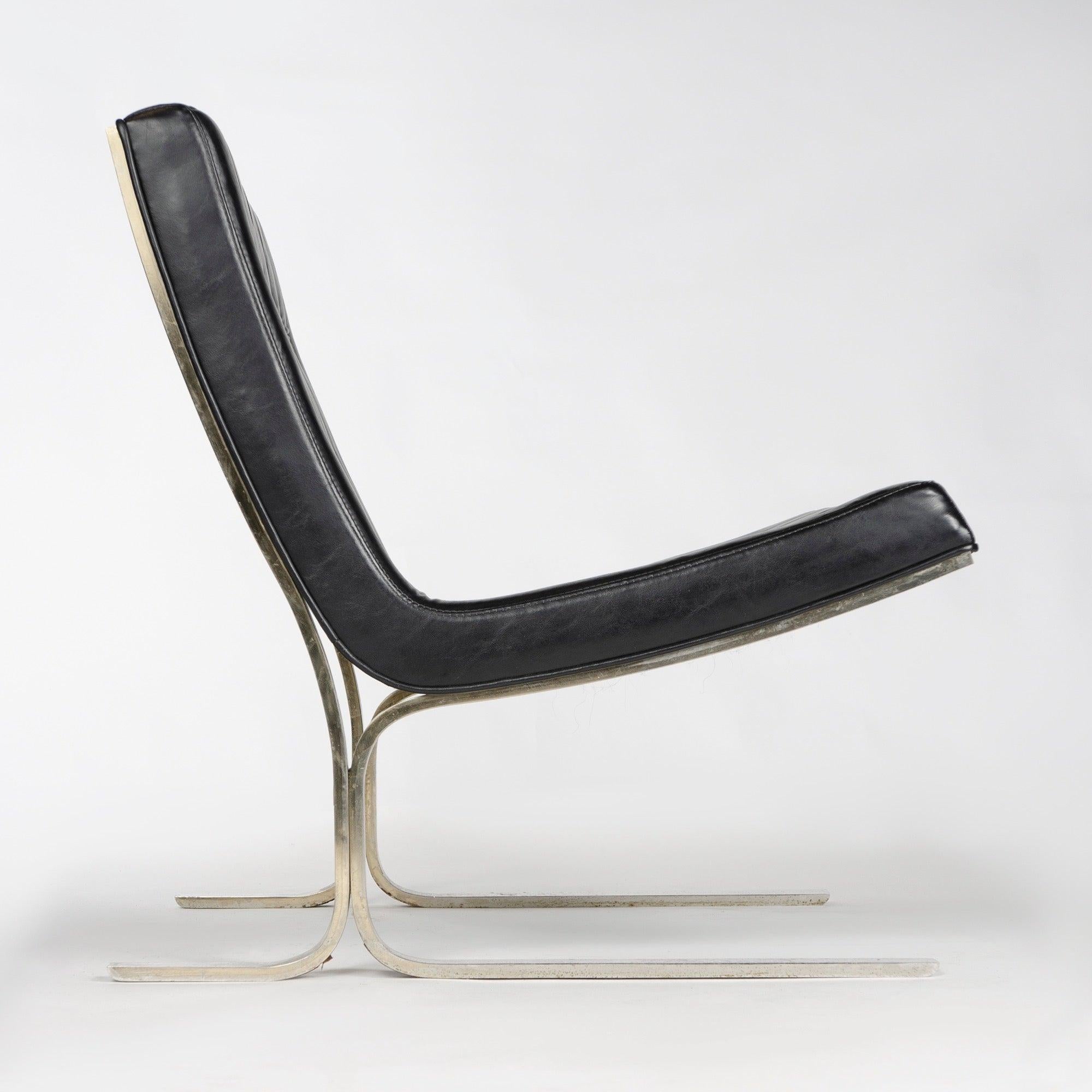Set of Three Lounge Chairs by Nicos Zographos In Fair Condition For Sale In Sagaponack, NY