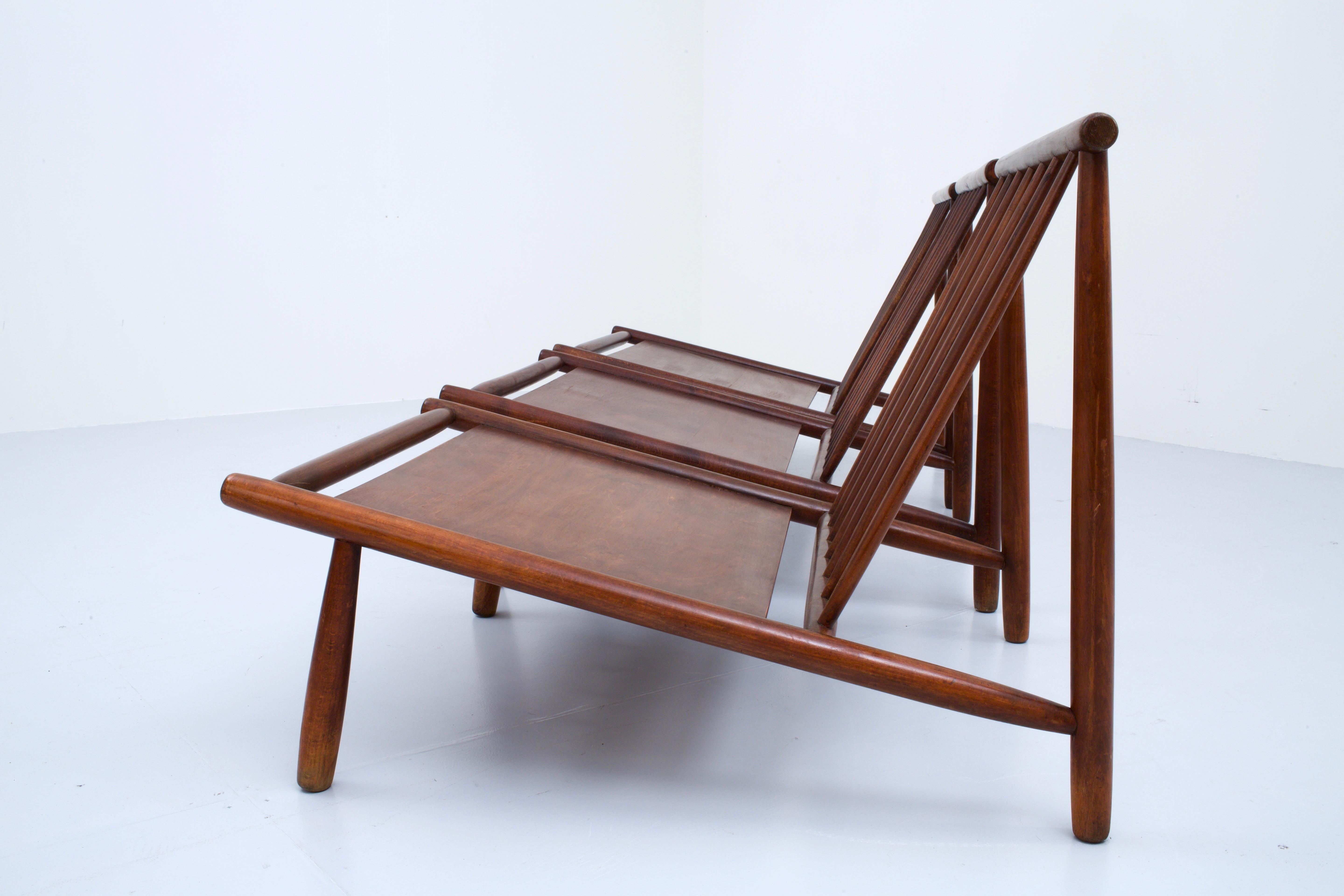 Mid-20th Century Set of three Lounge Chairs in Beech by Alf Svensson for DUX, Sweden, 1952