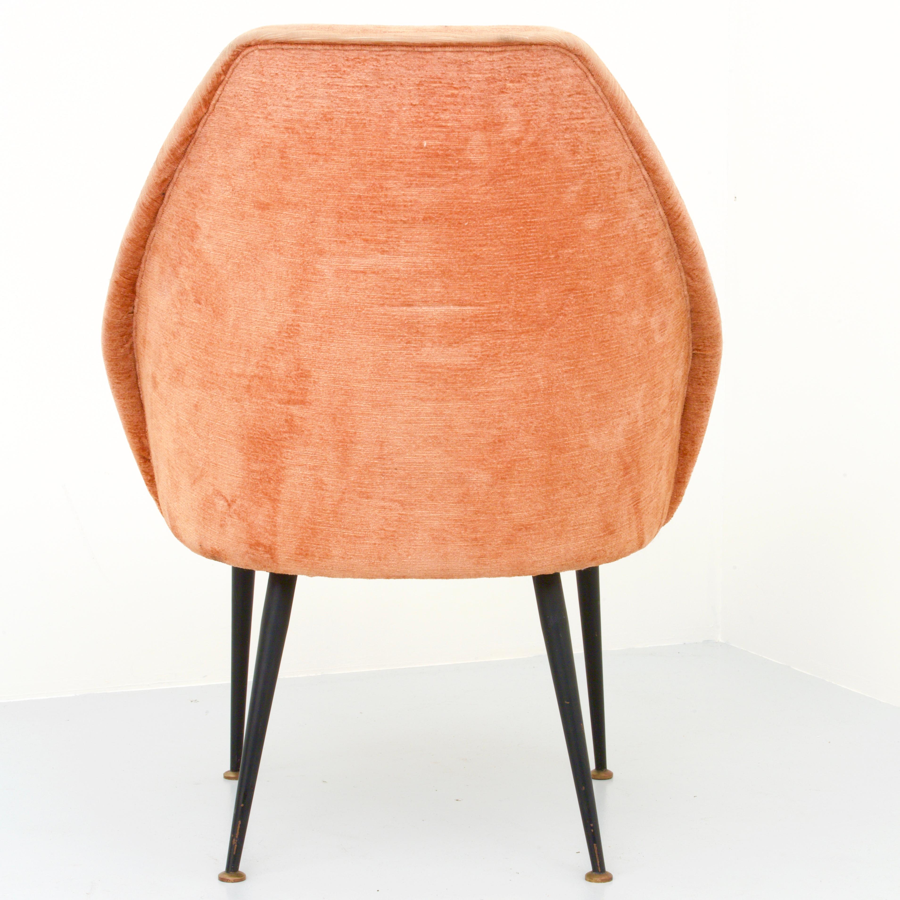 Ensemble de trois chaises longues en velours rose de Carlo Pagano pour Arflex, Italie 1952 en vente 3