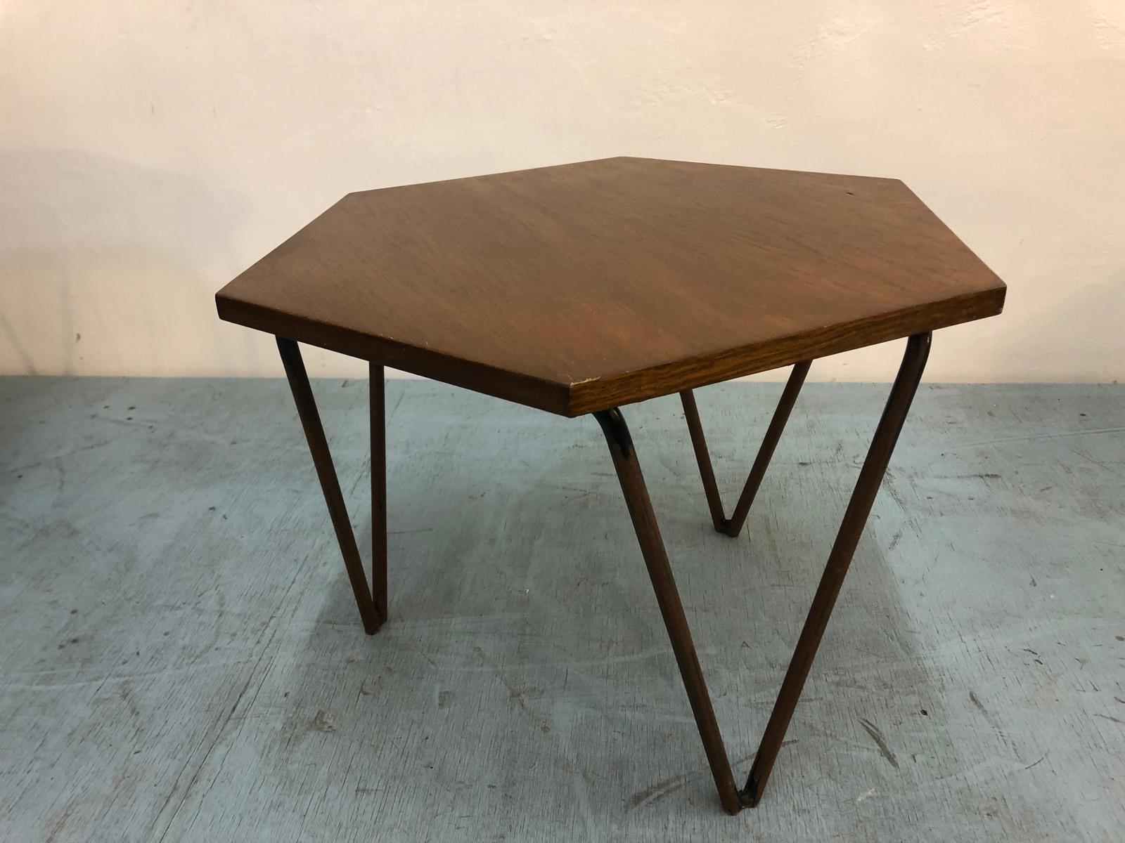 Set of Three Low Hexagonal Coffee Tables by Giò Ponti for Isa Bergamo, Italy 50s For Sale 8