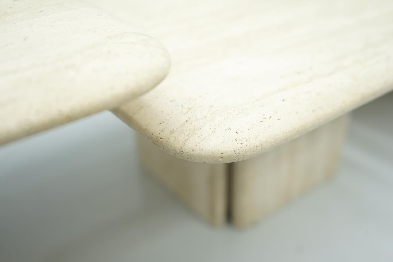 Set of Three Low Travertine Side or Coffee Tables, Italy, 1970s 3