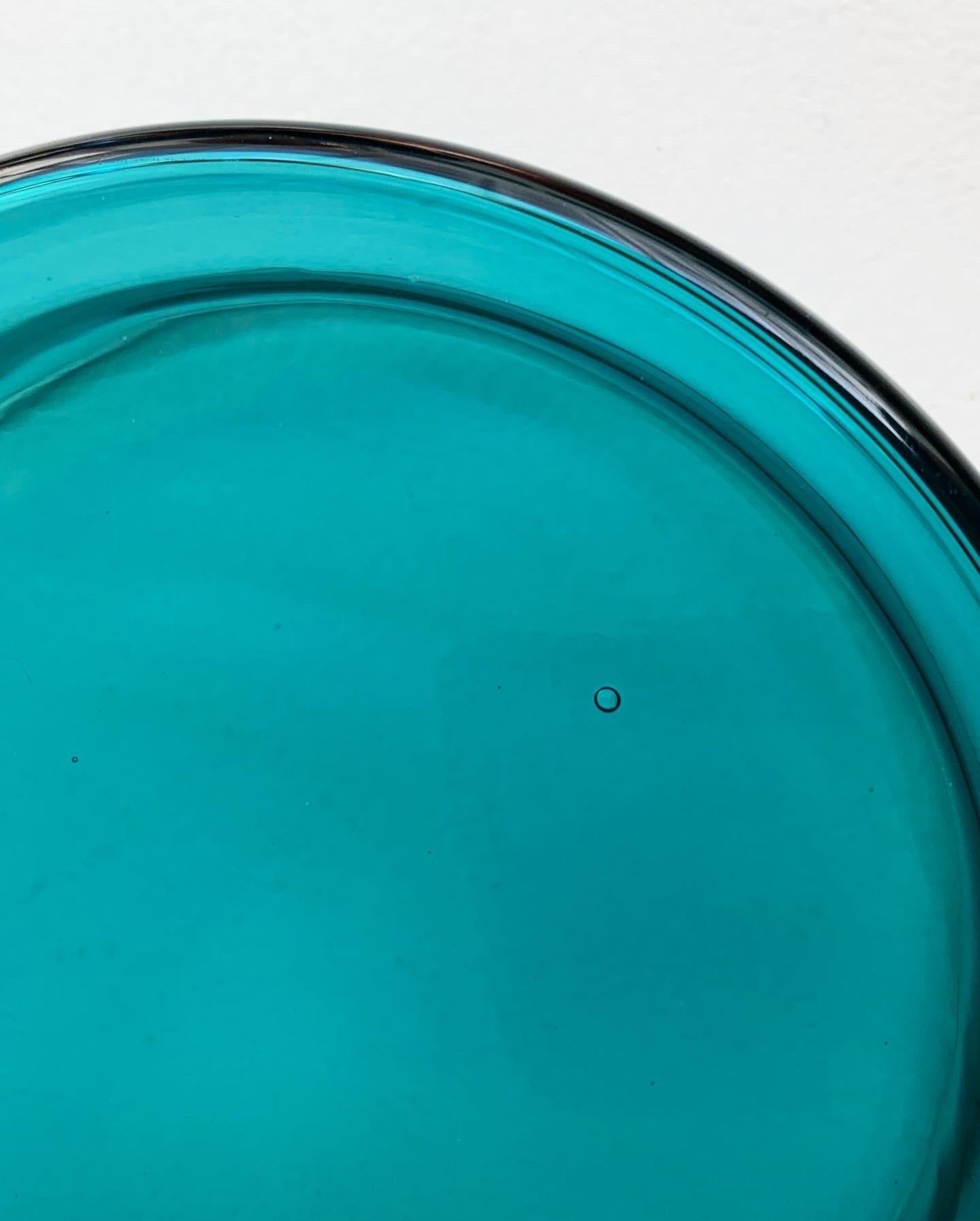 Set of Three Luciano Vistosi Bottle & Jars Murano Glass Turquoise, Italy, 1960s 11
