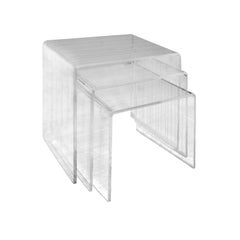 Set of Three Lucite Nesting Tables, 1970s