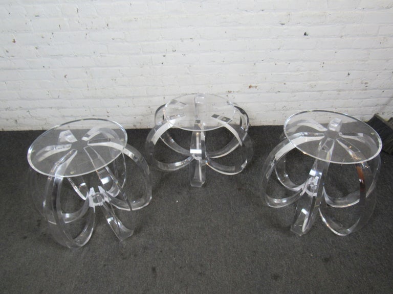 Set of Three Lucite Tables For Sale at 1stDibs