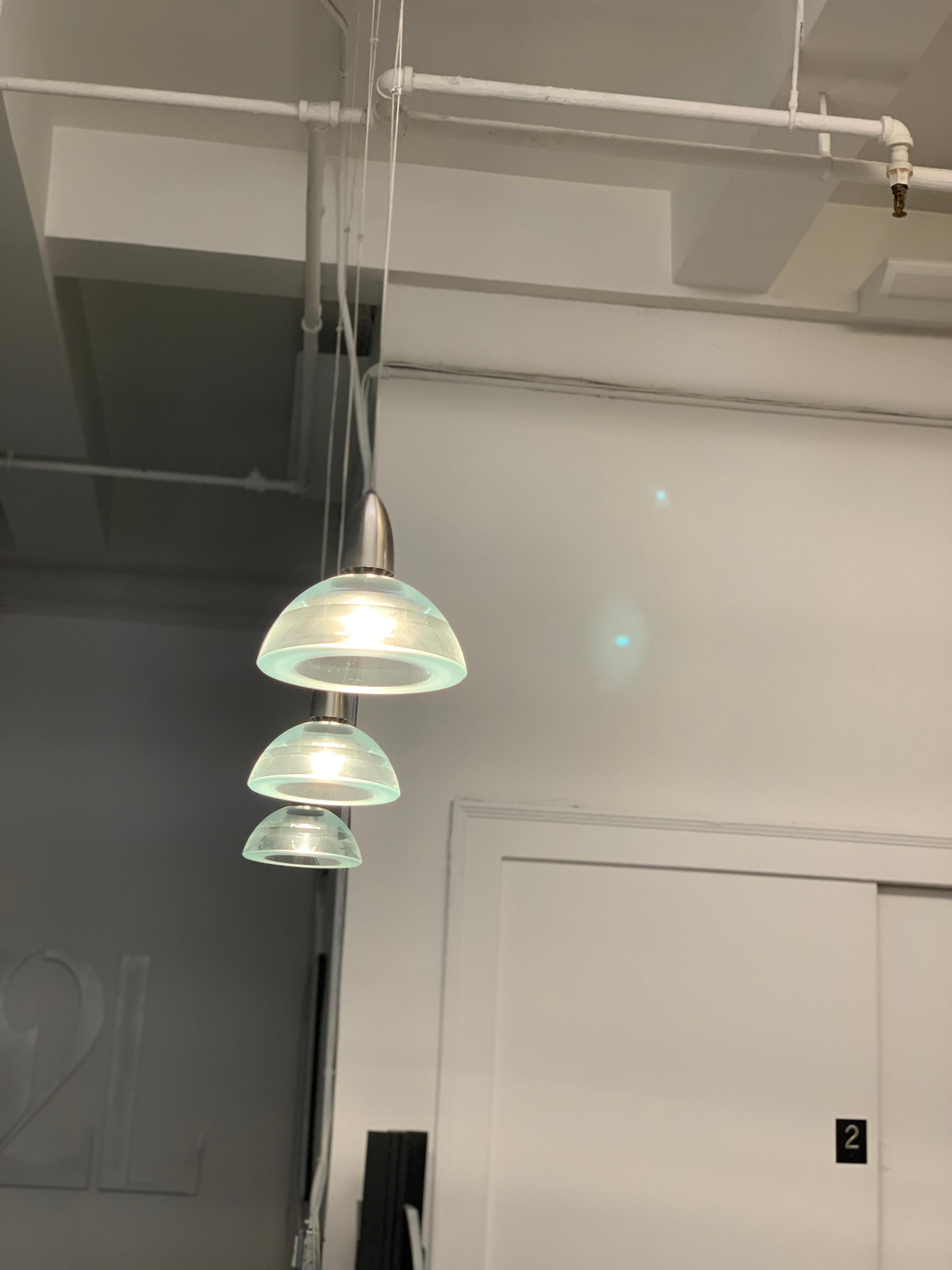 Italian Set of Three Lumina Galileo Pendant Lamps