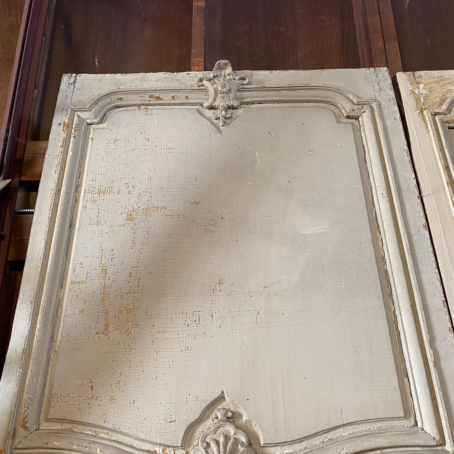 Set of Three Magnificent  9 Ft 8” French 18th Century Painted Chateau Panels For Sale 4