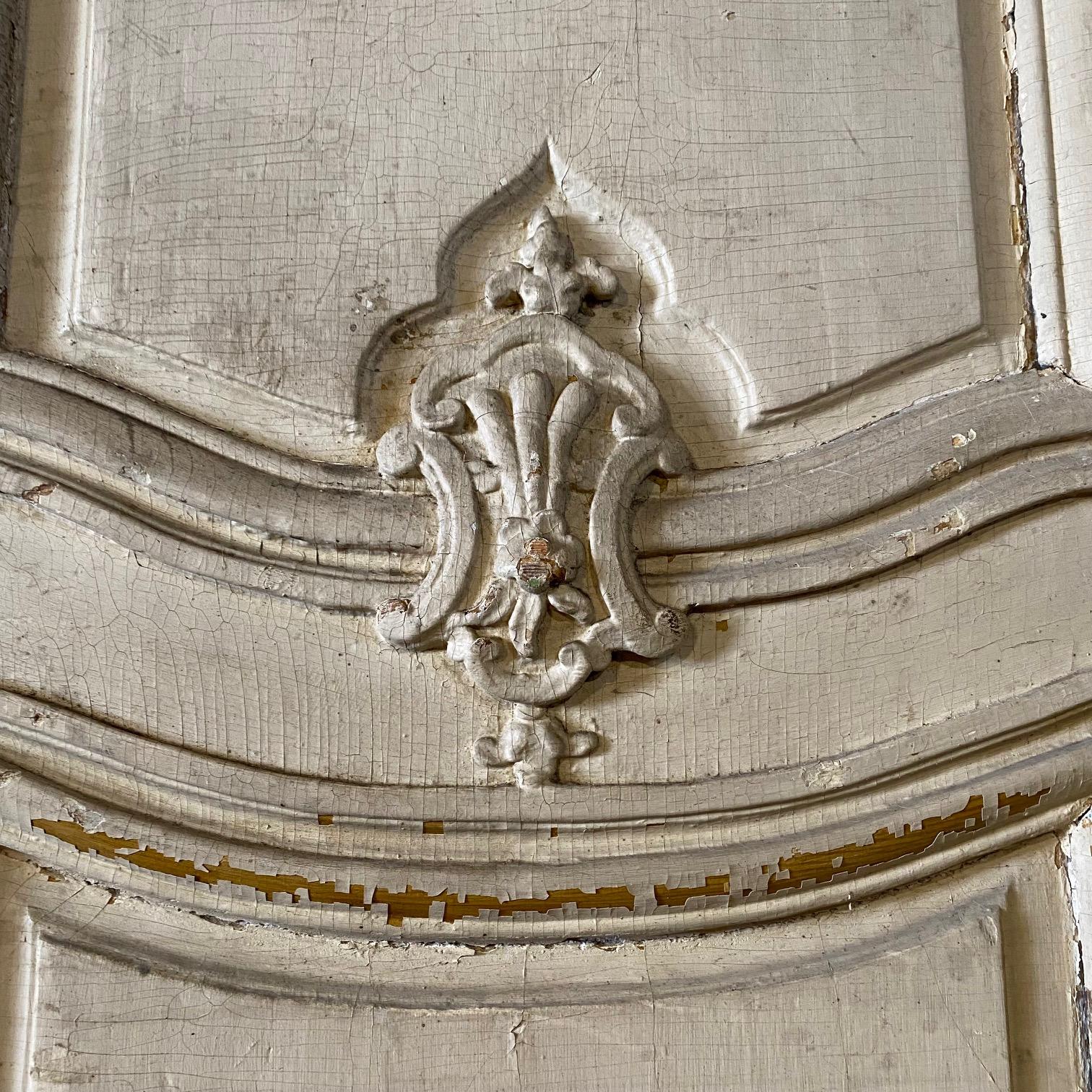 Wood Set of Three Magnificent  9 Ft 8” French 18th Century Painted Chateau Panels For Sale