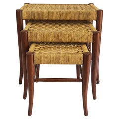 Set of Three Mahogany Tables Attributed to Charles Allen