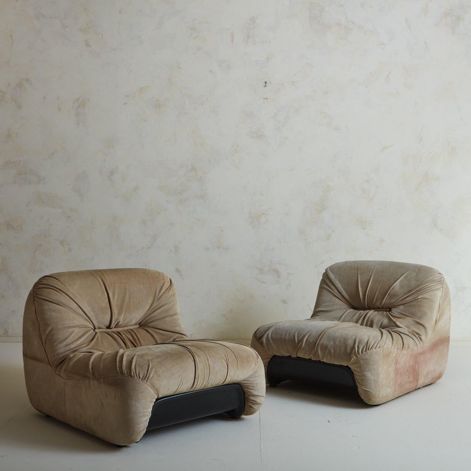 Ensemble de trois fauteuils modulaires Malu beige nubuck, Vagnoni & Guarnacci en vente 12