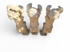 Set of Three Marble Cherubs with Lion Paw Legs, Italy, 1980s