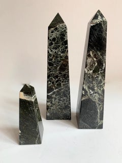 Set of Three Marble Obelisk Paper Weight Bookends