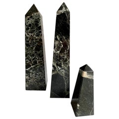 Set of Three Marble Obelisk Paper Weight Bookends