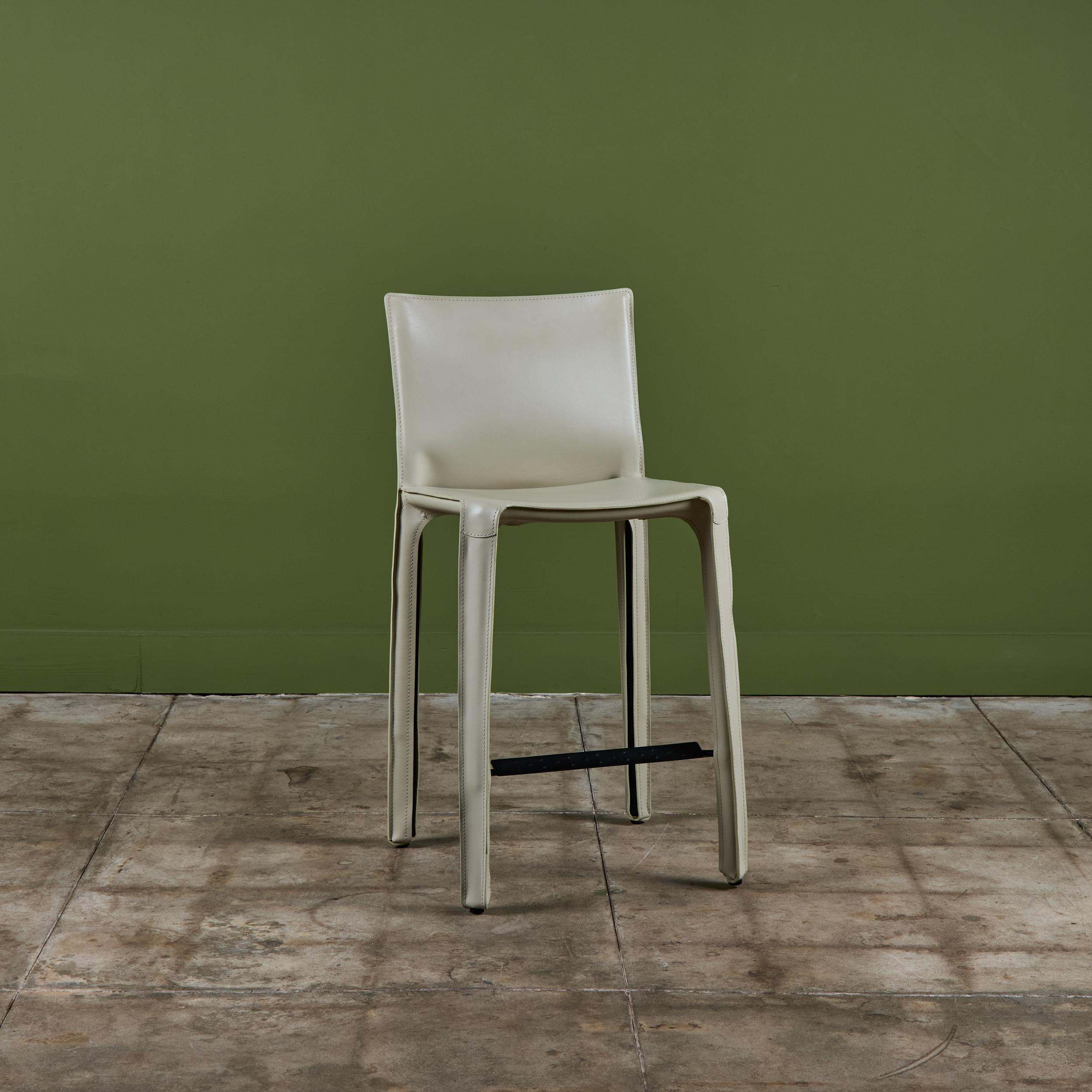Set of Three Mario Bellini Cab Counter Stools for Cassina For Sale 3